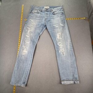 Gap 1969 Kahara Japanese Selvedge Jeans Mens 32x30 Light Blue Distressed Slim